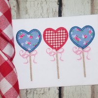 Heart Sucker Trio Applique Design 